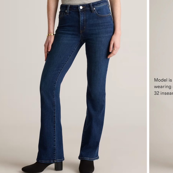 NWT Quince Luna Stretch Flare jeans in midnight Blue Women's Jeans - Picture 2 of 8